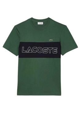 T-Shirt Lacoste Colore Block Verde per Uomo