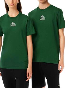 T-Shirt Lacoste Effetto 3D Verde per Uomo Donna