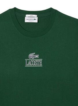 T-Shirt Lacoste Effetto 3D Verde per Uomo Donna