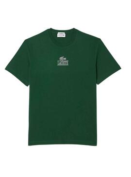 T-Shirt Lacoste Effetto 3D Verde per Uomo Donna