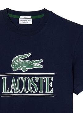 T-Shirt Lacoste corre grande Blu Navy Uomo Donna