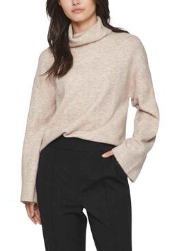 Pullover Vila Vivimalina Rollneck Beige per Donna