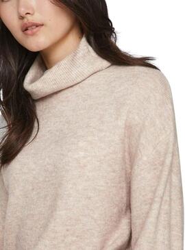 Pullover Vila Vivimalina Rollneck Beige per Donna