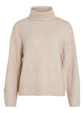 Pullover Vila Vivimalina Rollneck Beige per Donna