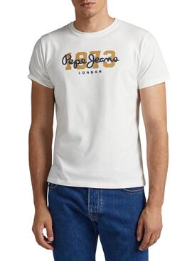T-Shirt Pepe Jeans Lupo Bianco per Uomo