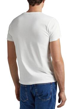 T-Shirt Pepe Jeans Lupo Bianco per Uomo