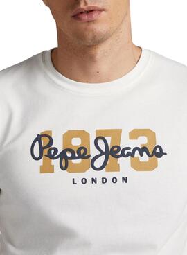 T-Shirt Pepe Jeans Lupo Bianco per Uomo