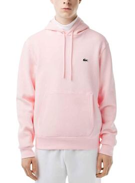 Felpa Lacoste Jogger Cappuccio Rosa per Uomo