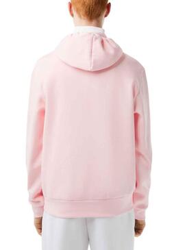 Felpa Lacoste Jogger Cappuccio Rosa per Uomo