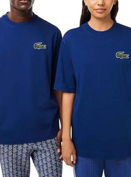 T-Shirt Lacoste Loose Fit Blu Royal Uomo Donna