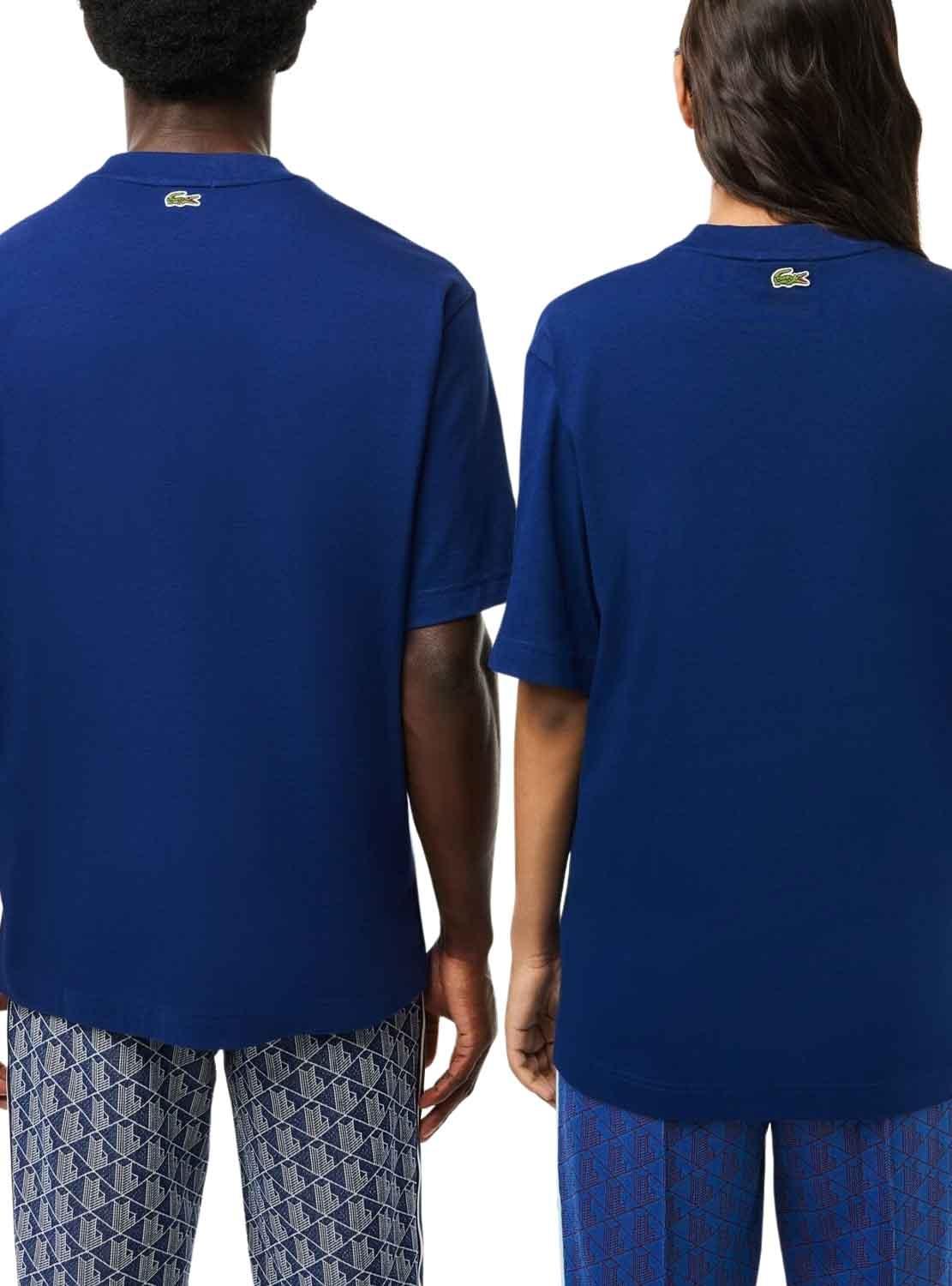 T-Shirt Lacoste Loose Fit Blu Royal Uomo Donna