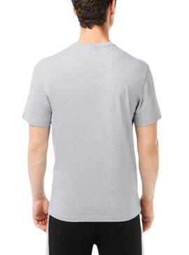 T-Shirt Lacoste Colore Block Grigio per Uomo