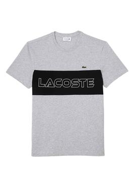 T-Shirt Lacoste Colore Block Grigio per Uomo