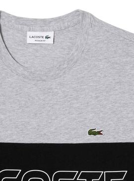 T-Shirt Lacoste Colore Block Grigio per Uomo