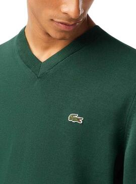 Pullover Lacoste Tricot Ecologico Verde per Uomo