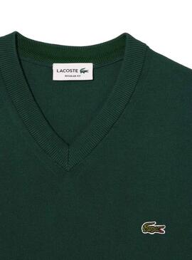 Pullover Lacoste Tricot Ecologico Verde per Uomo