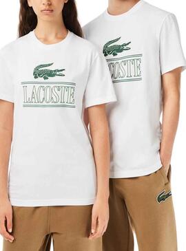 T-Shirt Lacoste Runs Large Bianco Uomo e Donna