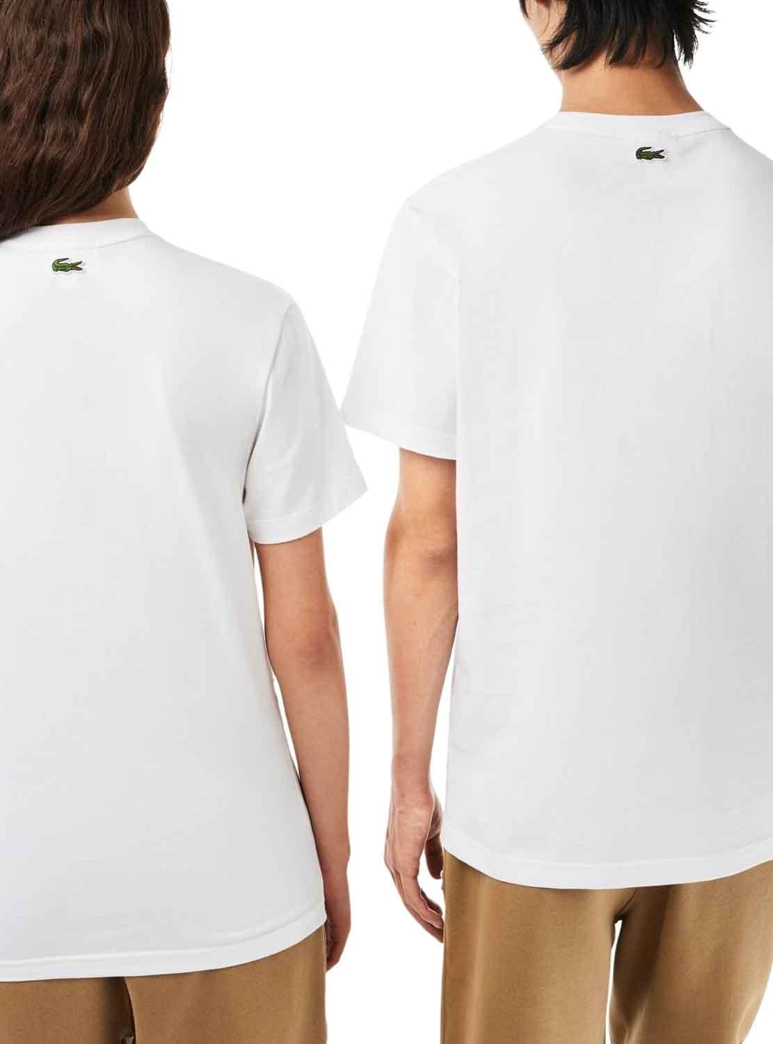 T-Shirt Lacoste Runs Large Bianco Uomo e Donna