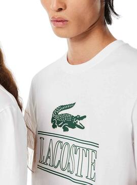T-Shirt Lacoste Runs Large Bianco Uomo e Donna