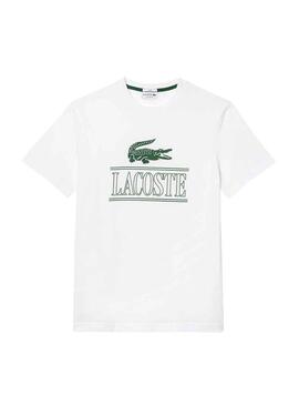 T-Shirt Lacoste Runs Large Bianco Uomo e Donna