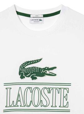 T-Shirt Lacoste Runs Large Bianco Uomo e Donna