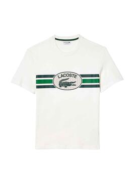 T-Shirt Lacoste Monograma Bianco per Uomo