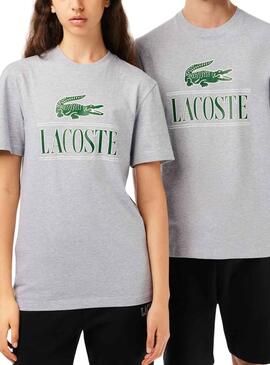 T-Shirt Lacoste Runs Large Grigio Uomo Donna