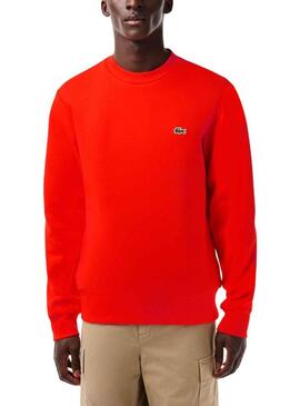 Felpa Lacoste Cotton Cepillado Rosso Uomo