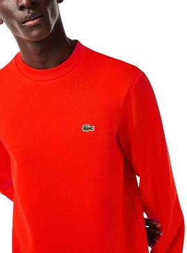 Felpa Lacoste Cotton Cepillado Rosso Uomo