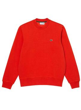 Felpa Lacoste Cotton Cepillado Rosso Uomo