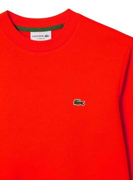 Felpa Lacoste Cotton Cepillado Rosso Uomo