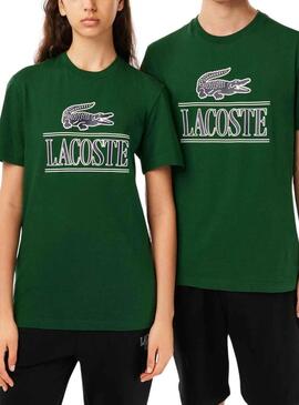 T-Shirt Lacoste Runs Large Verde Uomo Donna