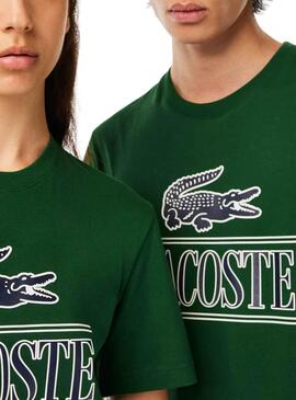 T-Shirt Lacoste Runs Large Verde Uomo Donna