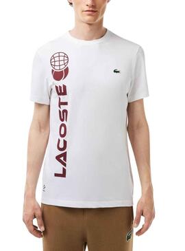 T-Shirt Lacoste Daniil Medvedev Bianco Uomo