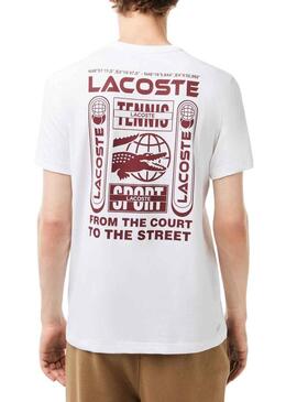 T-Shirt Lacoste Daniil Medvedev Bianco Uomo