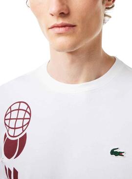 T-Shirt Lacoste Daniil Medvedev Bianco Uomo