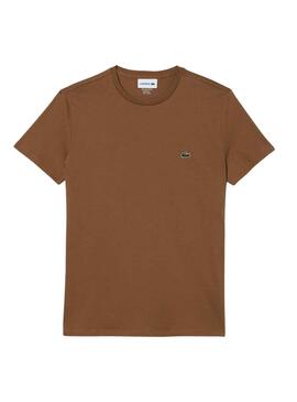T-Shirt Lacoste Prima Premium Marrone per Uomo
