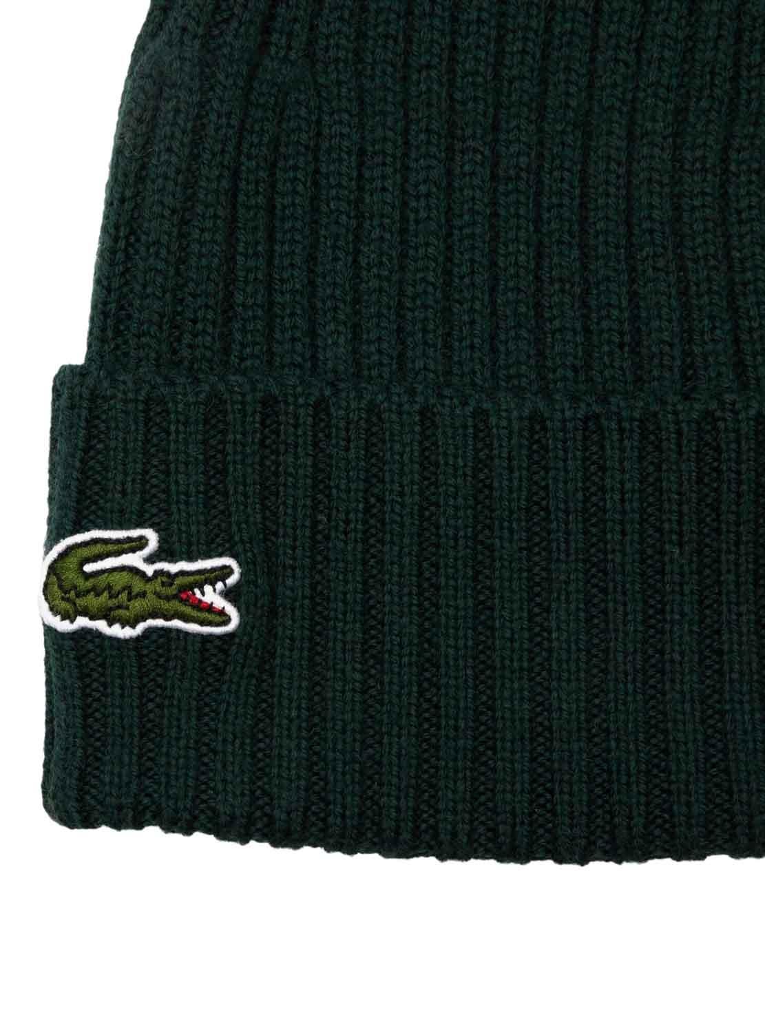 Cappello Lacoste Bonnet Knitted Verde per Uomo Donna