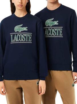 Felpa Lacoste Bandera 3D Blu Navy Uomo Donna