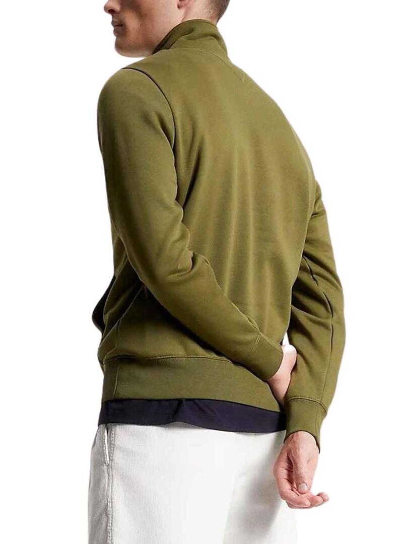 Felpa Tommy Hilfiger MockNeck Verde Uomo