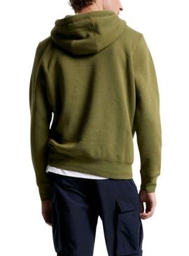 Felpa Tommy Hilfiger Logo Hoody Verde Uomo