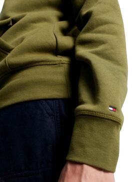 Felpa Tommy Hilfiger Logo Hoody Verde Uomo