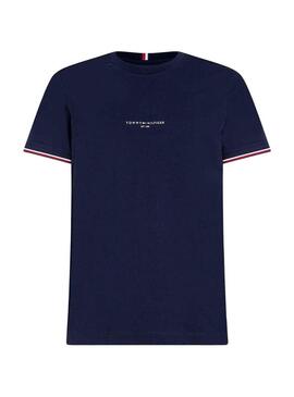 T-Shirt Tommy Hilfiger Tipped Blu Navy per Uomo