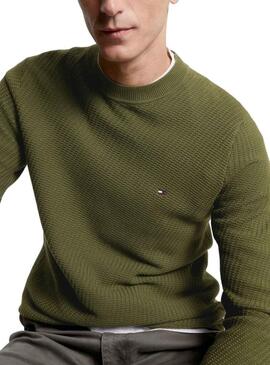 Pullover Tommy Hilfiger Rettangolare Verde Uomo