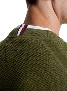 Pullover Tommy Hilfiger Rettangolare Verde Uomo