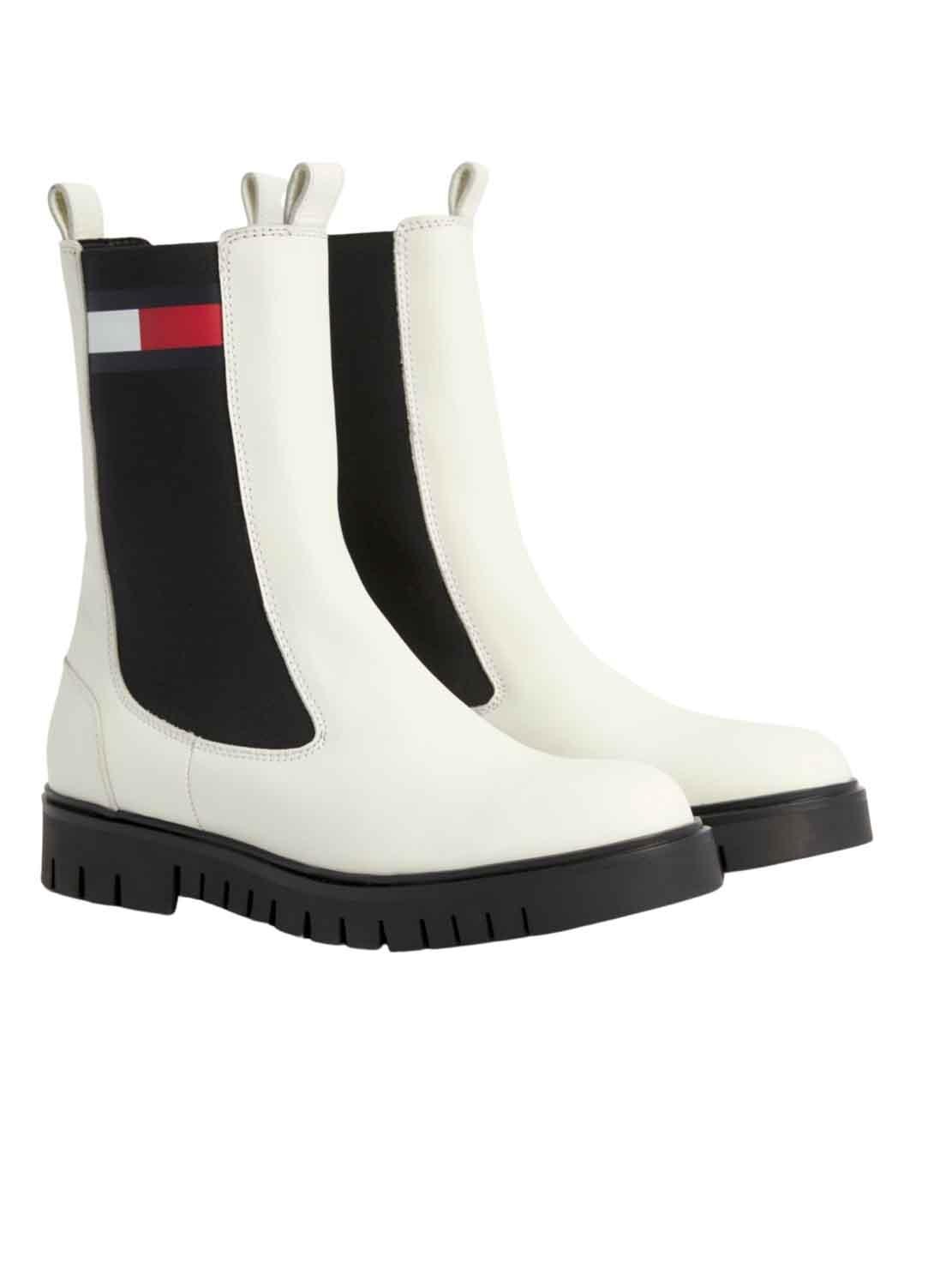 Stivaletto Tommy Jeans Long Chelsea Bianco Donna