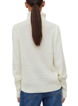 Pullover Vila Vilou Vilou New Rollneck Bianco Donna