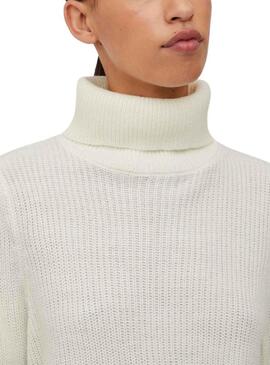 Pullover Vila Vilou Vilou New Rollneck Bianco Donna