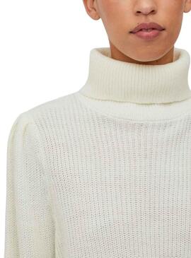 Pullover Vila Vilou Vilou New Rollneck Bianco Donna