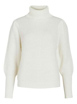 Pullover Vila Vilou Vilou New Rollneck Bianco Donna